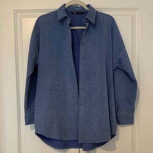 Zara Blue Courduroy Button Down